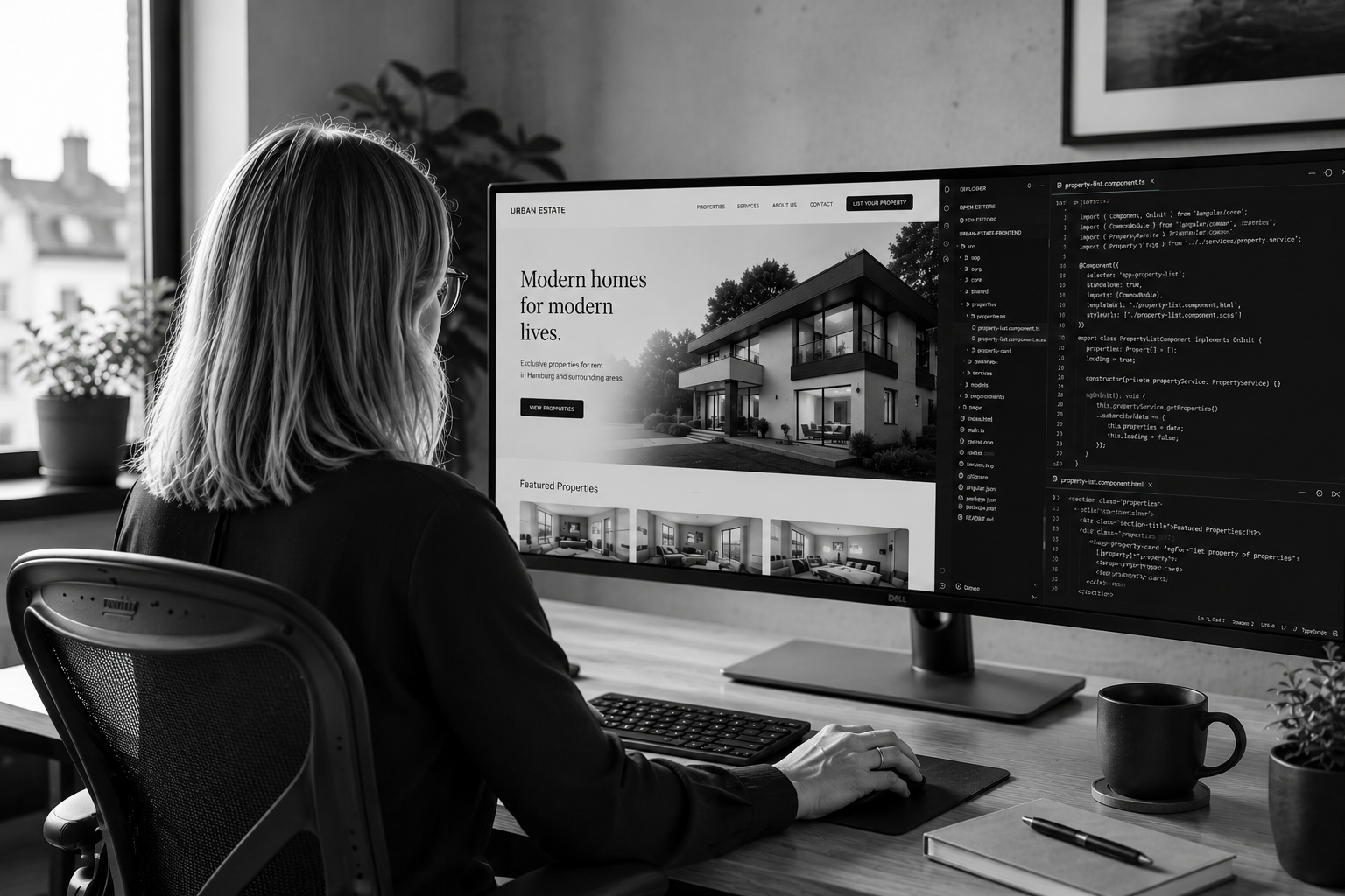 Snežana Lalatović bei der Arbeit an einem Website-Design